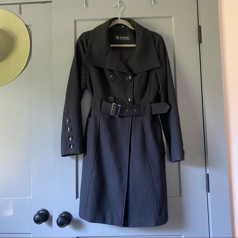 Charcoal Guess Wool Peacoat